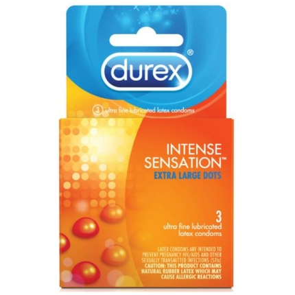 Durex Intense Sensation Extra Large Condoms Dots 3 Pack