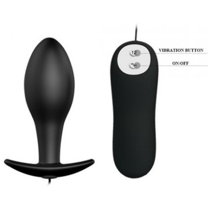 Pretty Love Vibrating Bulb Shaped Butt Plug Black