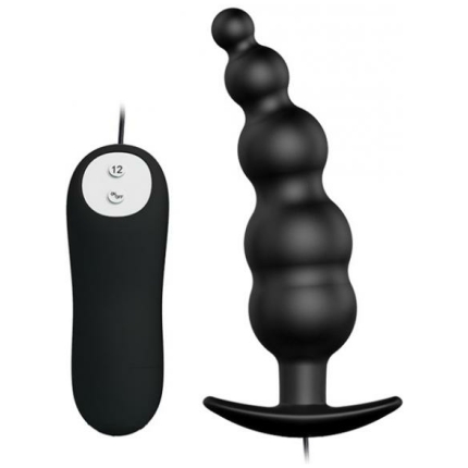 Pretty Love Vibrating Bead Butt Plug Black