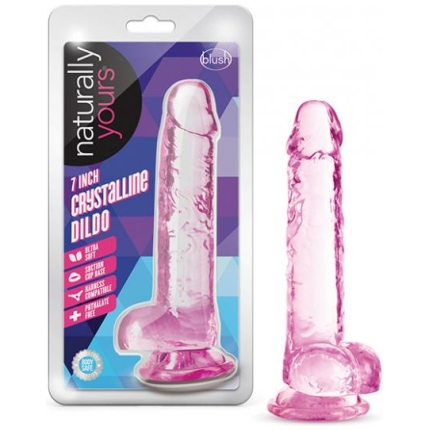 Blush Naturally Yours 7"  Crystalline Dildo - Rose
