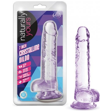 Blush Naturally Yours 7"  Crystalline Dildo - Amethyst