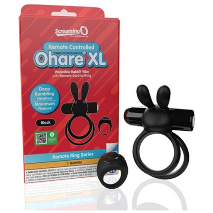 Screaming O Ohare Remote Controlled Vibrating Ring - Xl Black