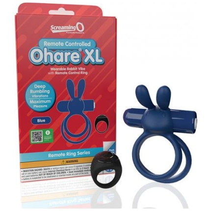 Screaming O Ohare Remote Controlled Vibrating Ring - Xl Blue