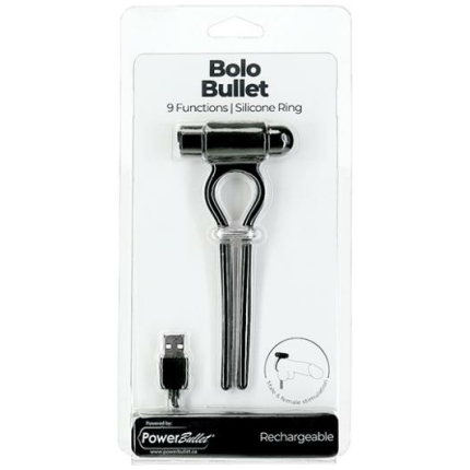 Bolo Bullet Vibrating Adjustable Cock Tie - Black