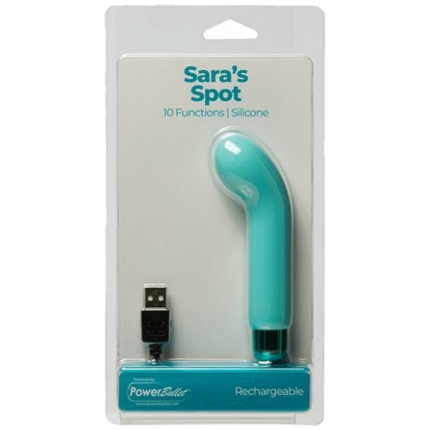 Sara's Spot Rechargeable Bullet W/g Spot Sleeve - 10 Functions Teal