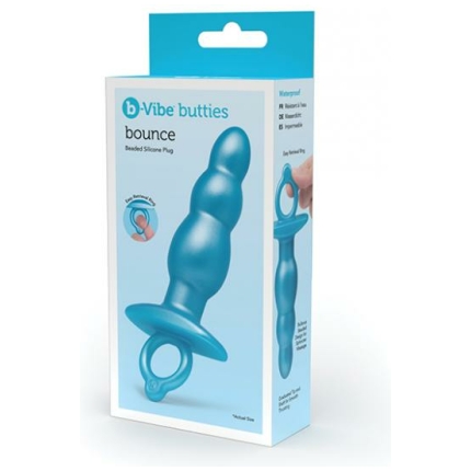 B-vibe Butties Bounce Beaded Tapered Plug - Blue