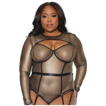Holiday Metallic Fishnet Shrug Black/gold Os/xl