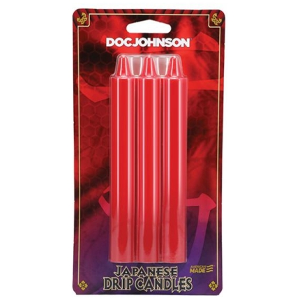 Japanese Drip Candles - Pack Of 3 Red