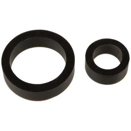Titanmen Platinum Silicone Cock Ring Black 2 Pack