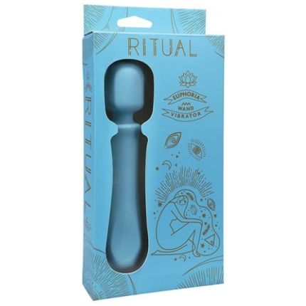 Ritual Euphoria Rechargeable Silicone Wand Vibe - Blue