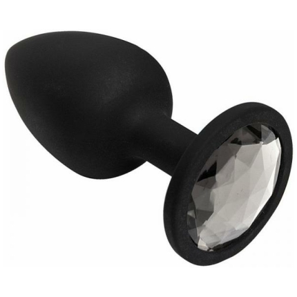 Booty Bling Small Black Plug Silver Stone