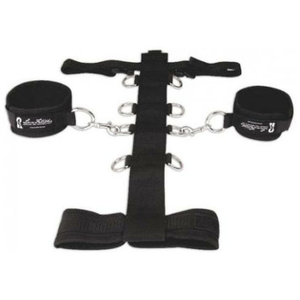Lux Fetish 3 Piece Adjustable Neck & Wristraint Set Black