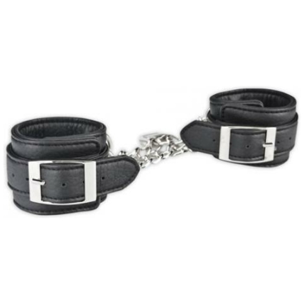 Lux Fetish Unisex Leatherette Cuffs Black
