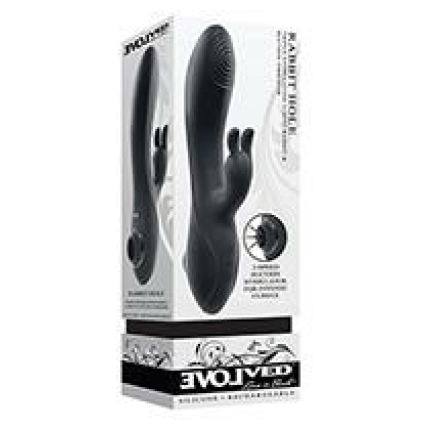 Evolved Rabbit Hole Triple Stimulation Vibrator - Black
