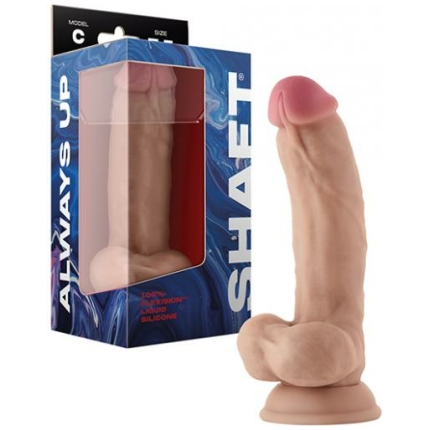 Shaft Model C Flexskin Liquid Silicone 7.5" Curved Dong W/balls - Pine