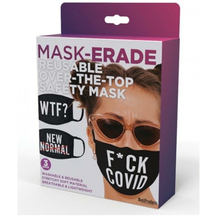 Hott Products Mask-erade Masks - F Covid/wtf?/new Normal X Pack Of 3