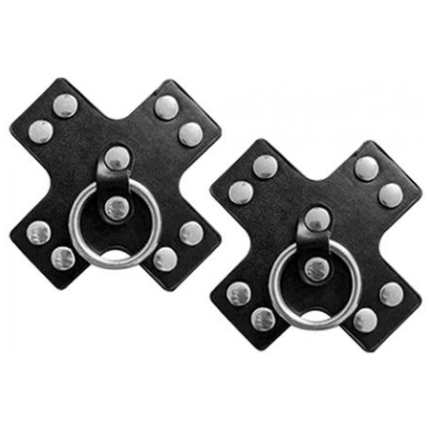 Nipplicious Seducer Leather Pasties W/ring - Black