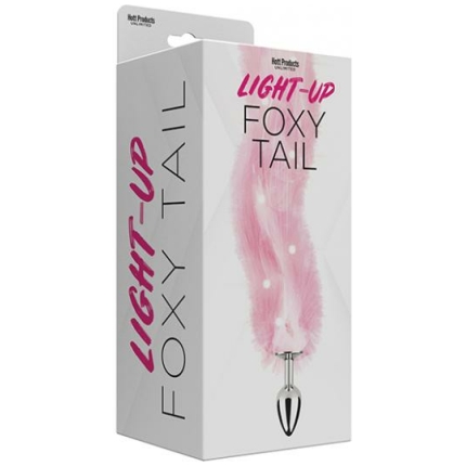 Foxy Tail Light Up Faux Fur Butt Plug - Pink
