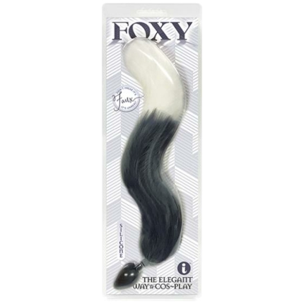 Foxy Fox Tail Silicone Butt Plug - Silver