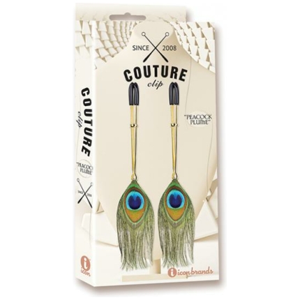 Couture Clips Luxury Nipple Clamps - Peacock Plume