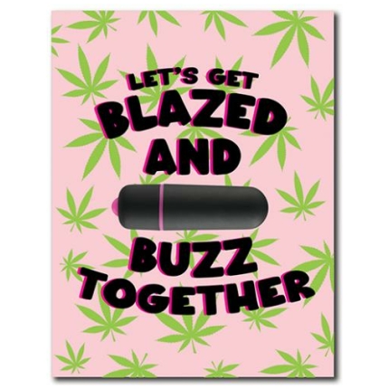420 Foreplay Blazed Greeting Card W/rock Candy Vibrator & Fresh Vibes Towelettes