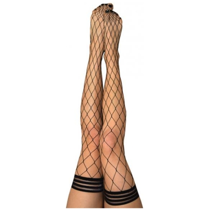 Kix'ies Michelle Large Fishnet Thigh High Black A