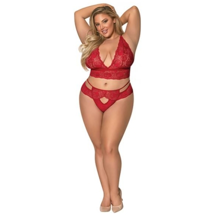 Sugar & Spice Bra & Panty Red Qn