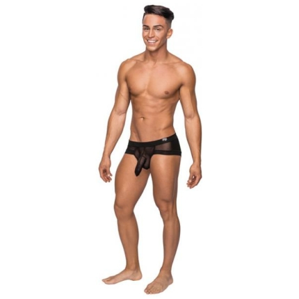 Hoser Stretch Mesh Micro Mini Shorts Black Large