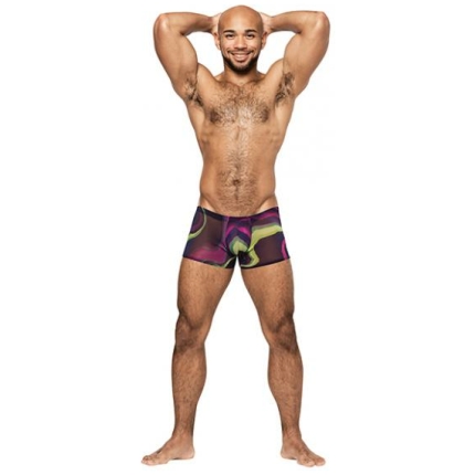 Galactic Sheer Poly Spandex Mini Short Multi Color Xl