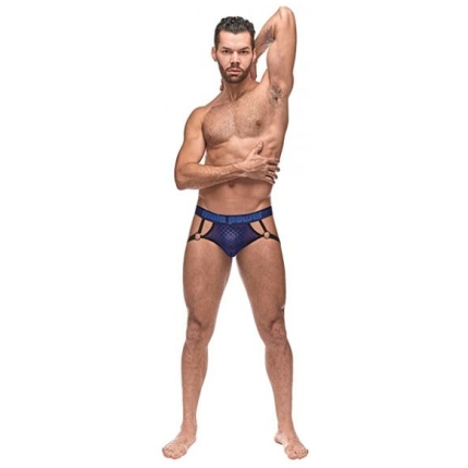 Diamond Mesh Jock Ring Blue S/m
