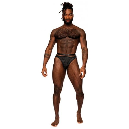 Rude Awakening Mesh Strap Thong Black L/xl