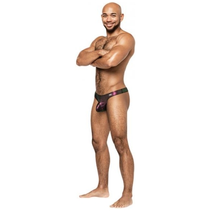 Hocus Pocus Stretch Poly Spandex Uplift Bong Thong Purple L/xl