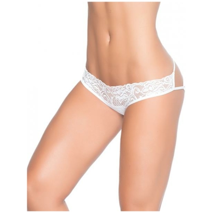 Lace Panty W/back Cage White Xl