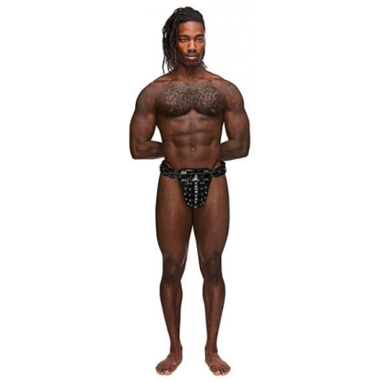 Leather Taurus Adjustable Buckle Thong Black O/s
