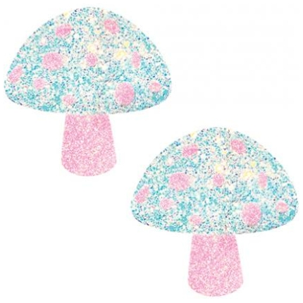 Neva Nude Black Light Glitter Shroom Pasties - Pink/white O/s