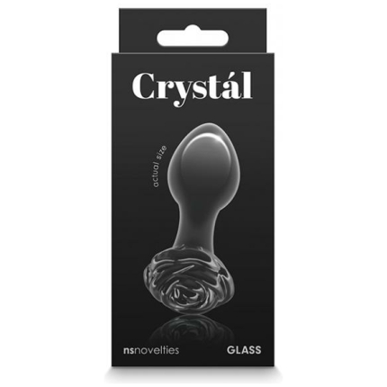 Crystal Rose Butt Plug - Black