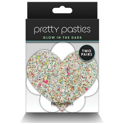 Pretty Pasties Heart & Flower Glow In The Dark - 2 Pair