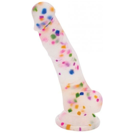 Natalie's Toy Box Cock-a-palooza Confetti Silicone Suction Dildo