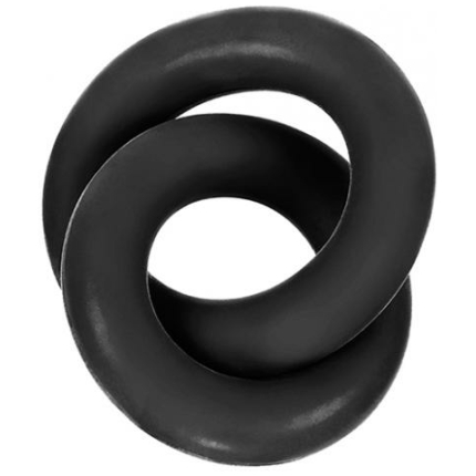 Hunkyjunk Duo Linked Cock & Ball Rings Tar Black