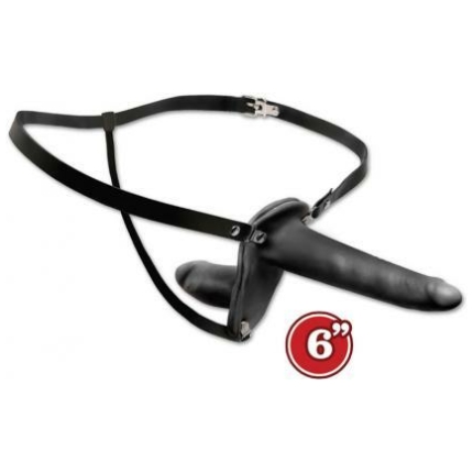 Double Penetrix Strap On 6 Inch Black