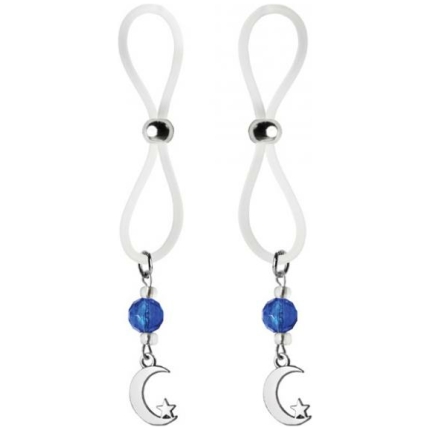 Bijoux De Nip Nipple Halos Moon & Star Charm Blue Clear