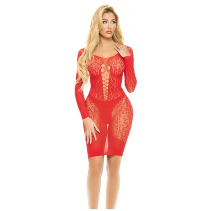 Pink Lipstick Animal Inside Chemise Red O/s