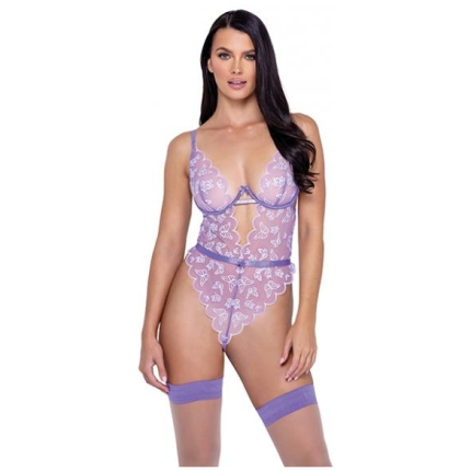 Butterfly Glow Embroidered Teddy Lavender/white Xl