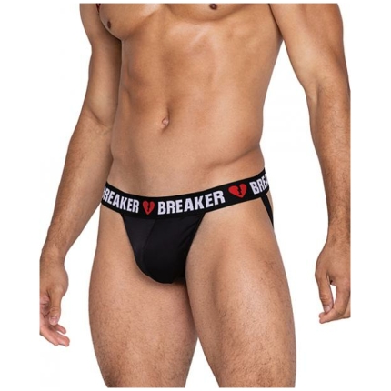 Heartbreaker Jockstrap W/contoured Pouch & Elastic Rear Straps Black/red Xl