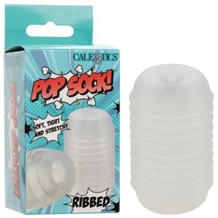 Pop Sock Ribbed Masturbator - Clear
