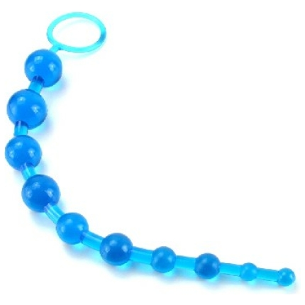 X 10 Beads Graduated Anal Beads 11 Inch - Blue
