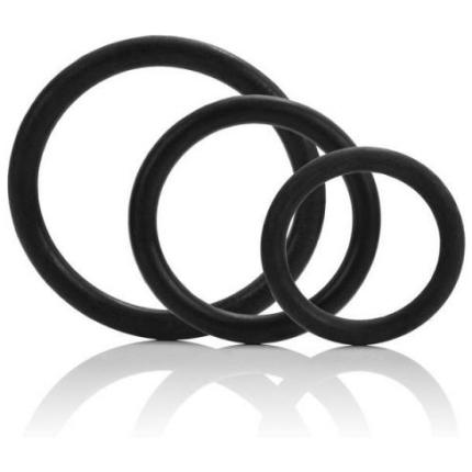 Tri-Rings Set Of 3 Black Rings