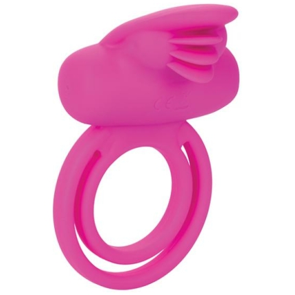 Dual Clit Flicker Enhancer Vibrating Cock Ring Pink