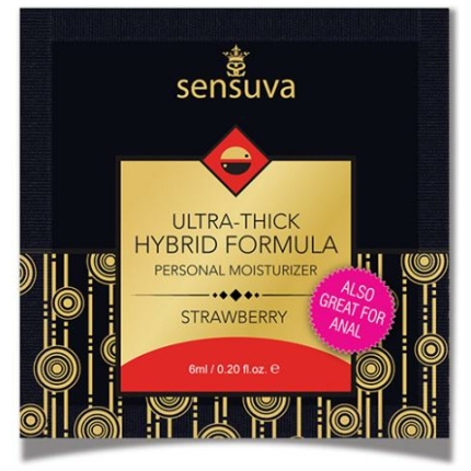 Sensuva Ultra Thick Hybrid Personal Moisturizer Single Use Packet - 6 Ml Strawberry