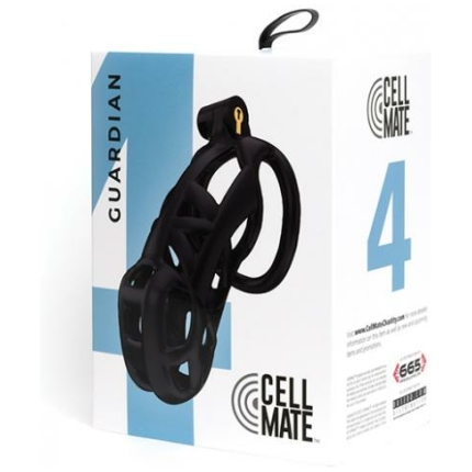Sport Fucker Cellmate Guardian Chastity Cage - Size 4 Black
